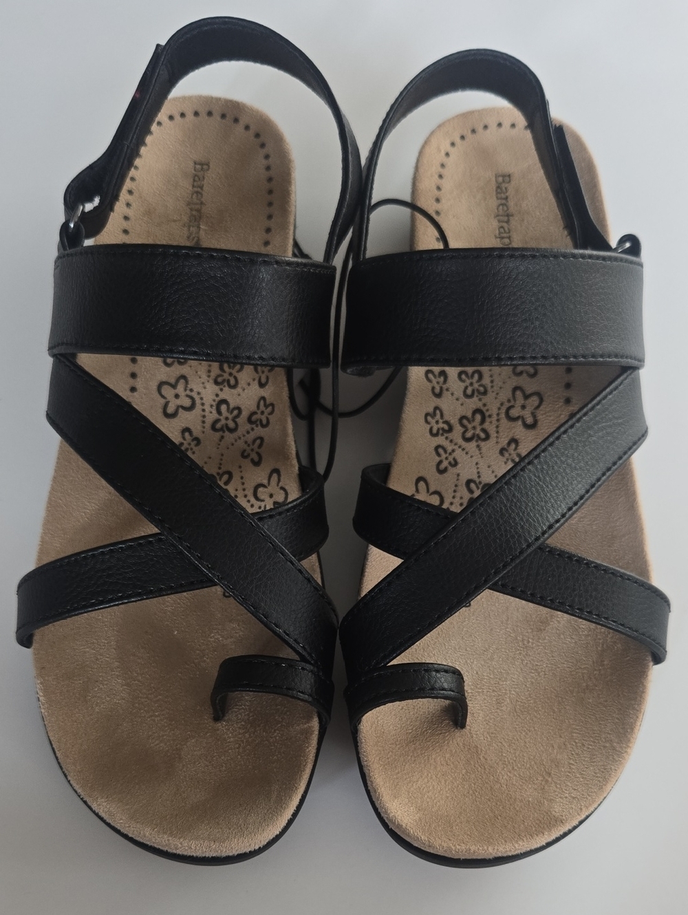 BareTraps Black Strappy Comfort Sandals Size 8.5 NWOB